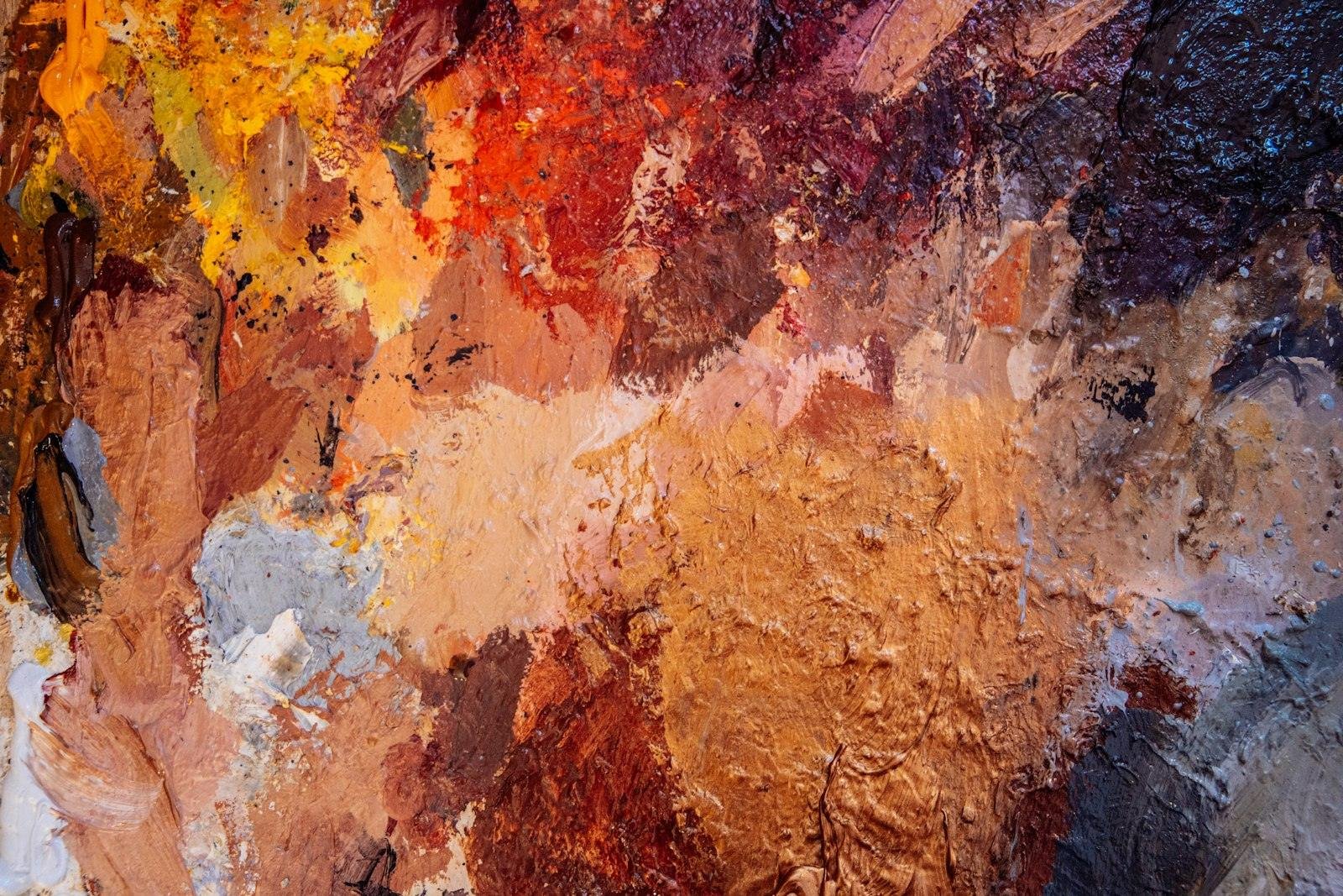Close-up of oil paint on canvas